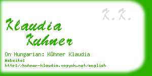klaudia kuhner business card