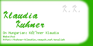 klaudia kuhner business card